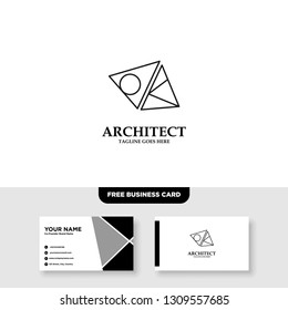 Architecture Company, construction, architect, vector logo template - Vector, Free Business Card