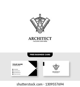 Architecture Company, construction, architect, vector logo template - Vector, Free Business Card