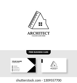 Architecture Company, construction, architect, vector logo template - Vector, Free Business Card