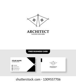 Architecture Company, construction, architect, vector logo template - Vector, Free Business Card