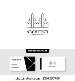 Architecture Company, construction, architect, vector logo template - Vector, Free Business Card