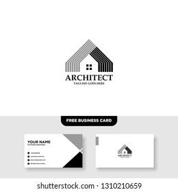 Architecture Company, construction, architect, vector logo template - Vector, Free Business Card