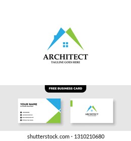 Architecture Company, construction, architect, vector logo template - Vector, Free Business Card