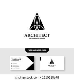 Architecture Company, construction, architect, vector logo template - Vector, Free Business Card