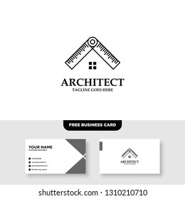 Architecture Company, construction, architect, vector logo template - Vector, Free Business Card