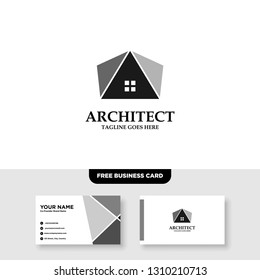 Architecture Company, construction, architect, vector logo template - Vector, Free Business Card