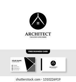 Architecture Company, construction, architect, vector logo template - Vector, Free Business Card