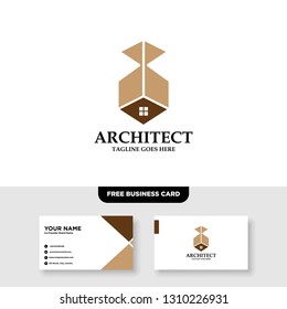 Architecture Company, construction, architect, vector logo template - Vector, Free Business Card