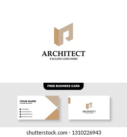 Architecture Company, construction, architect, vector logo template - Vector, Free Business Card