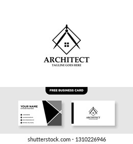 Architecture Company, construction, architect, vector logo template - Vector, Free Business Card