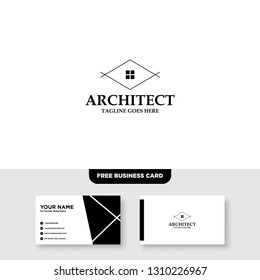 Architecture Company, construction, architect, vector logo template - Vector, Free Business Card