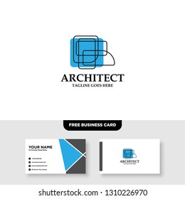 Architecture Company, construction, architect, vector logo template - Vector, Free Business Card