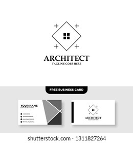 Architecture Company, construction, architect, vector logo template - Vector, Free Business Card