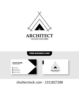 Architecture Company, construction, architect, vector logo template - Vector, Free Business Card