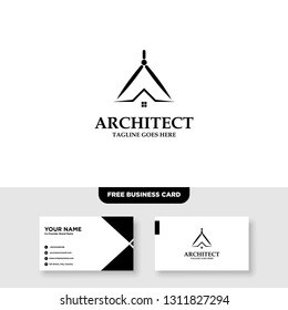 Architecture Company, construction, architect, vector logo template - Vector, Free Business Card