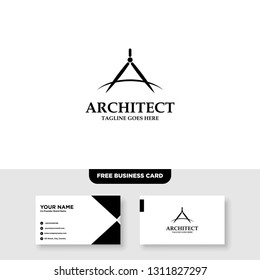 Architecture Company, construction, architect, vector logo template - Vector, Free Business Card