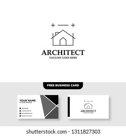 Architecture Company, construction, architect, vector logo template - Vector, Free Business Card
