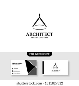 Architecture Company, construction, architect, vector logo template - Vector, Free Business Card
