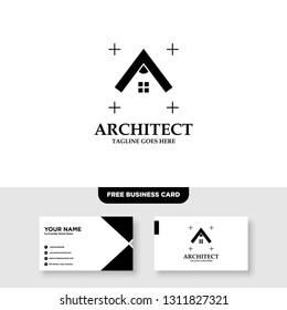 Architecture Company, construction, architect, vector logo template - Vector, Free Business Card