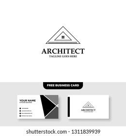 Architecture Company, construction, architect, vector logo template - Vector, Free Business Card