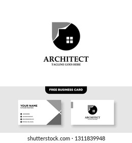 Architecture Company, construction, architect, vector logo template - Vector, Free Business Card