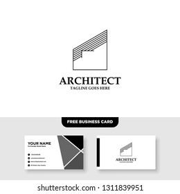 Architecture Company, construction, architect, vector logo template - Vector, Free Business Card