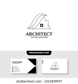 Architecture Company, construction, architect, vector logo template - Vector, Free Business Card