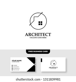 Architecture Company, construction, architect, vector logo template - Vector, Free Business Card