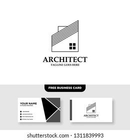 Architecture Company, construction, architect, vector logo template - Vector, Free Business Card