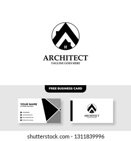 Architecture Company, construction, architect, vector logo template - Vector, Free Business Card