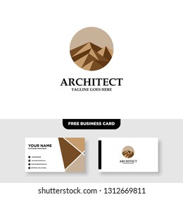 Architecture Company, construction, architect, vector logo template - Vector, Free Business Card