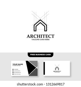 Architecture Company, construction, architect, vector logo template - Vector, Free Business Card