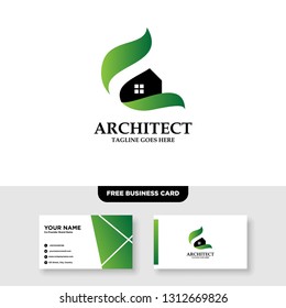 Architecture Company, construction, architect, vector logo template - Vector, Free Business Card