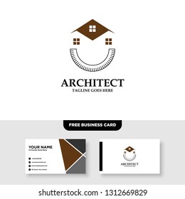 Architecture Company, construction, architect, vector logo template - Vector, Free Business Card