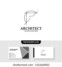 Architecture Company, construction, architect, vector logo template - Vector, Free Business Card