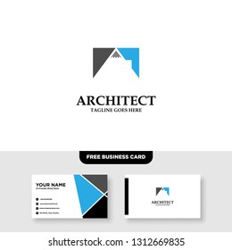 Architecture Company, construction, architect, vector logo template - Vector, Free Business Card