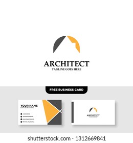 Architecture Company, construction, architect, vector logo template - Vector, Free Business Card