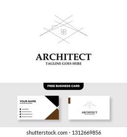 Architecture Company, construction, architect, vector logo template - Vector, Free Business Card
