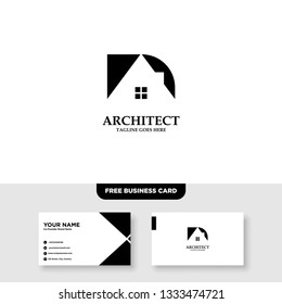 Architecture Company, construction, architect, vector logo template - Vector, Free Business Card