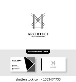 Architecture Company, construction, architect, vector logo template - Vector, Free Business Card