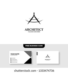 Architecture Company, construction, architect, vector logo template - Vector, Free Business Card