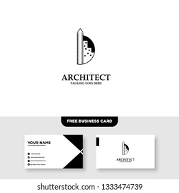 Architecture Company, construction, architect, vector logo template - Vector, Free Business Card