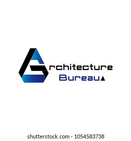 Architecture company logo. Abstract triangle form