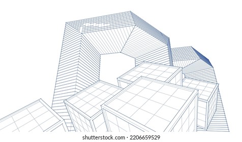 architecture concept city 3d rendering