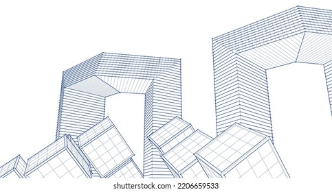 Architektur-Konzept Stadt 3d Rendering