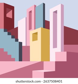 Architecture concept perspective colorful construction