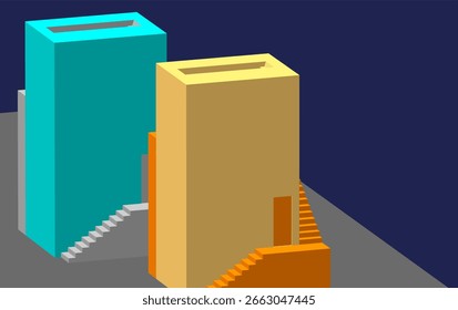 Concepto de arquitectura Boceto Ilustración 3D