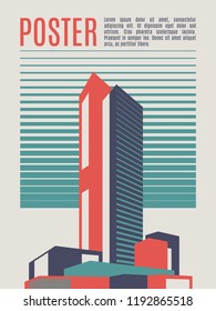 Architecture conceptual drawings. Colorful minimalistic house backgrounds. Vector illustration. Background for banner, flyer, book, cover, poster.