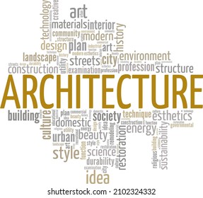 Architecture conceptual vector illustration word cloud isolated on white background.