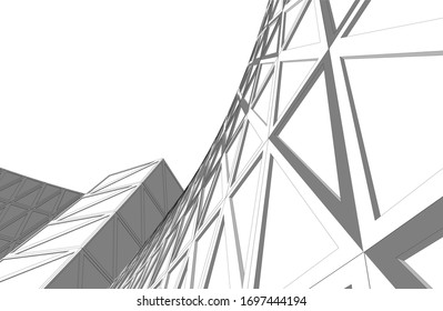 Architecture construction 3d vector illustration